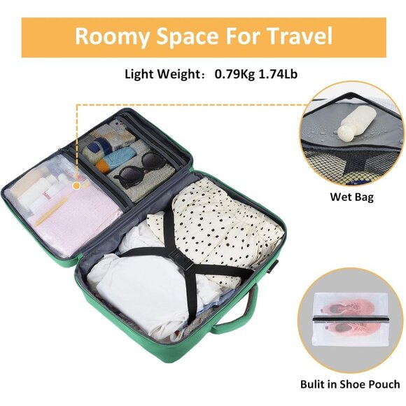 Taygeer Women's Pear Green Travel Backpack Carry On 15.6inch Laptop Backpack - Picture 6 of 10